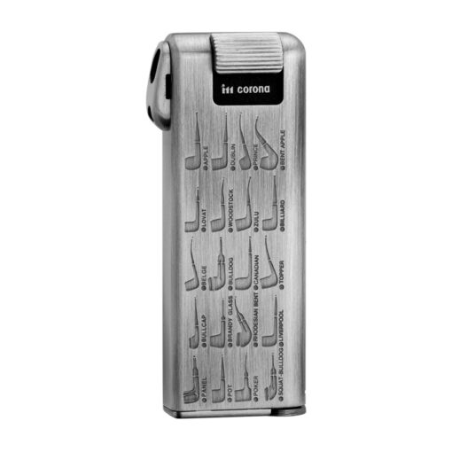 Corona Old Boy Pewter With Classic Pipe Shapes Pipe Lighter