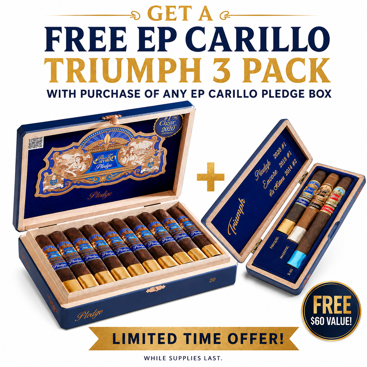 E.P. Carrillo Pledge Sojourn (6x52 / Box of 20) + Free Shipping & Triumph sampler!