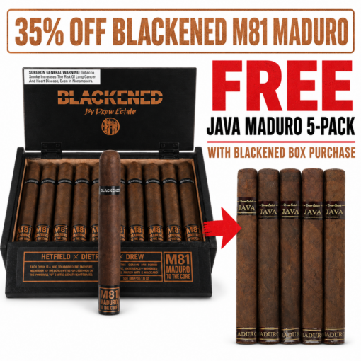 Blackened Cigars “M81” Toro (6x52 / Box of 20) + Free Java Maduro