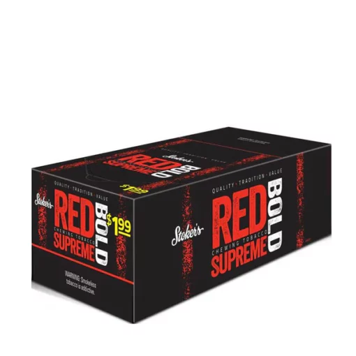 Stoker's Red Supreme Bold Chewing Tobacco Carton of 12 (36oz)